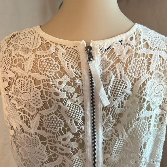 CABI NEEDLE OFF WHITE LACE SLEEVELESS ZIP BACK SHELL CABI SZ M - Picture 6 of 16